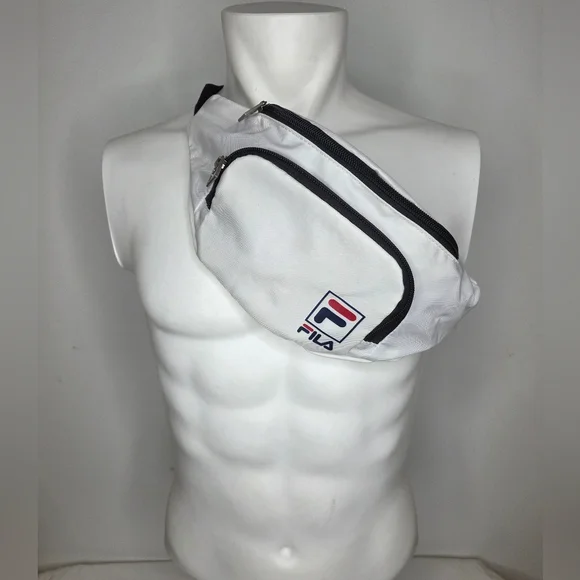 Fila White Beltbag with Black, Red And Blue Accents - Picture 1 of 8
